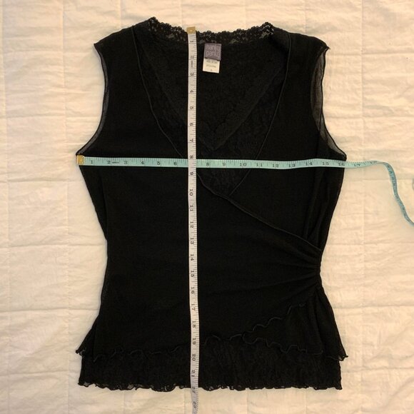 Hanky Panky Lace Wrap Tank Top, VTG Black, Size M - Picture 6 of 6